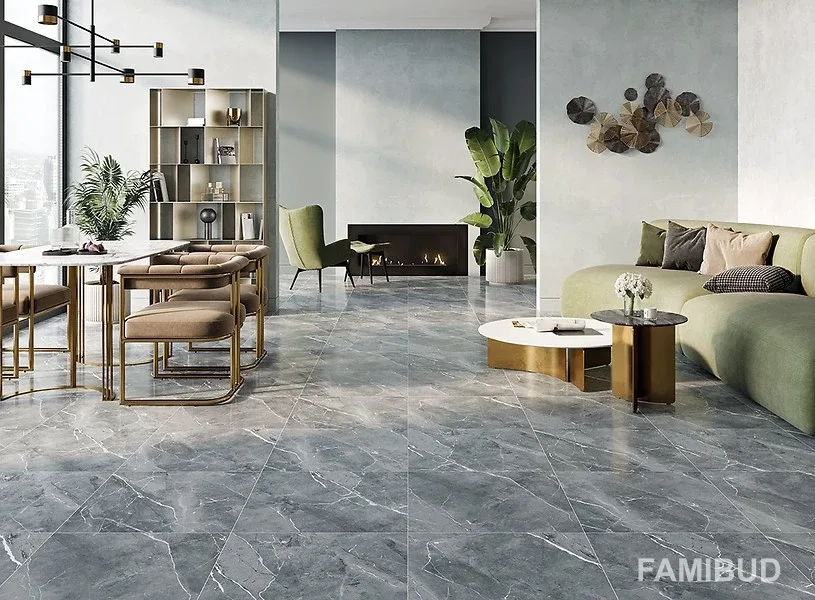 Плитка керамогранітна Gilio Grey Rect, 598×598×8, Cersanit