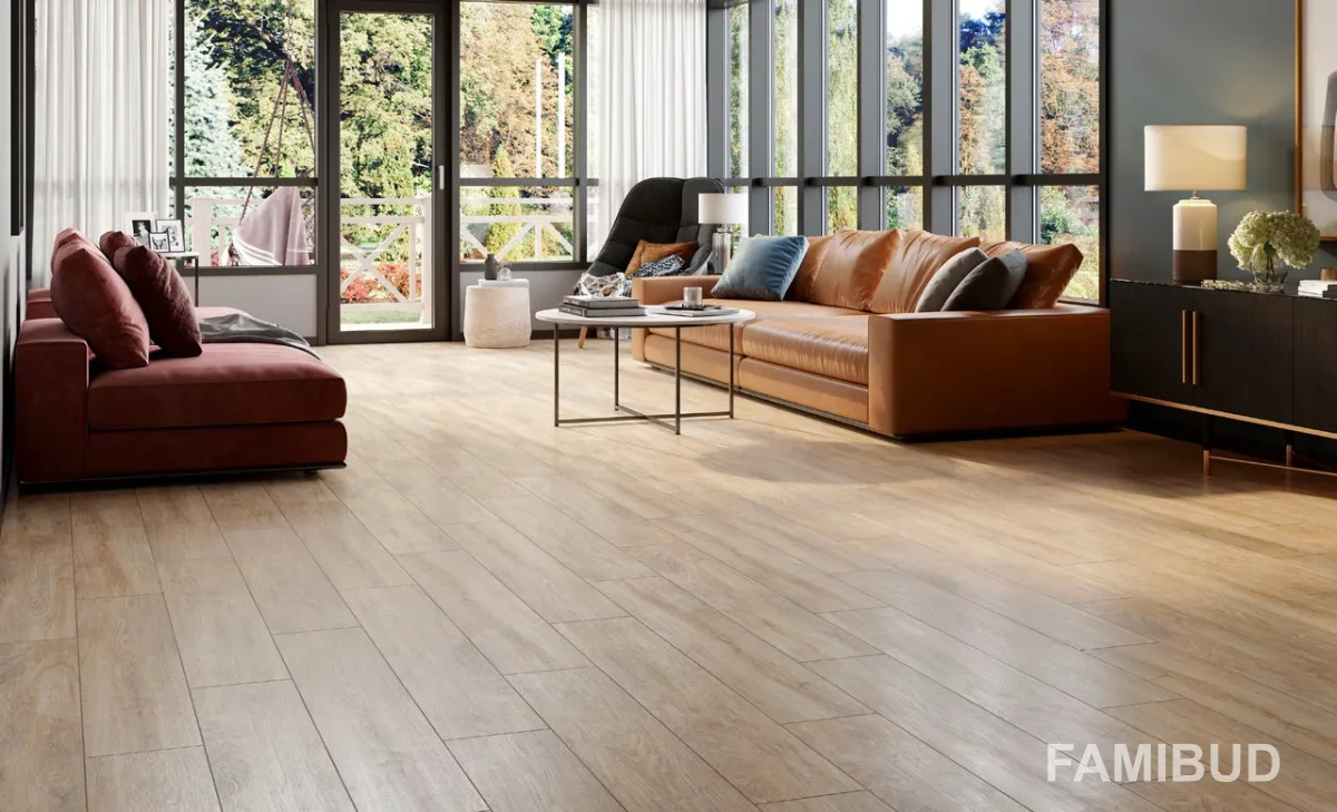 Плитка керамогранітна Sensewood Beige Rect, 198×1198, Cersanit