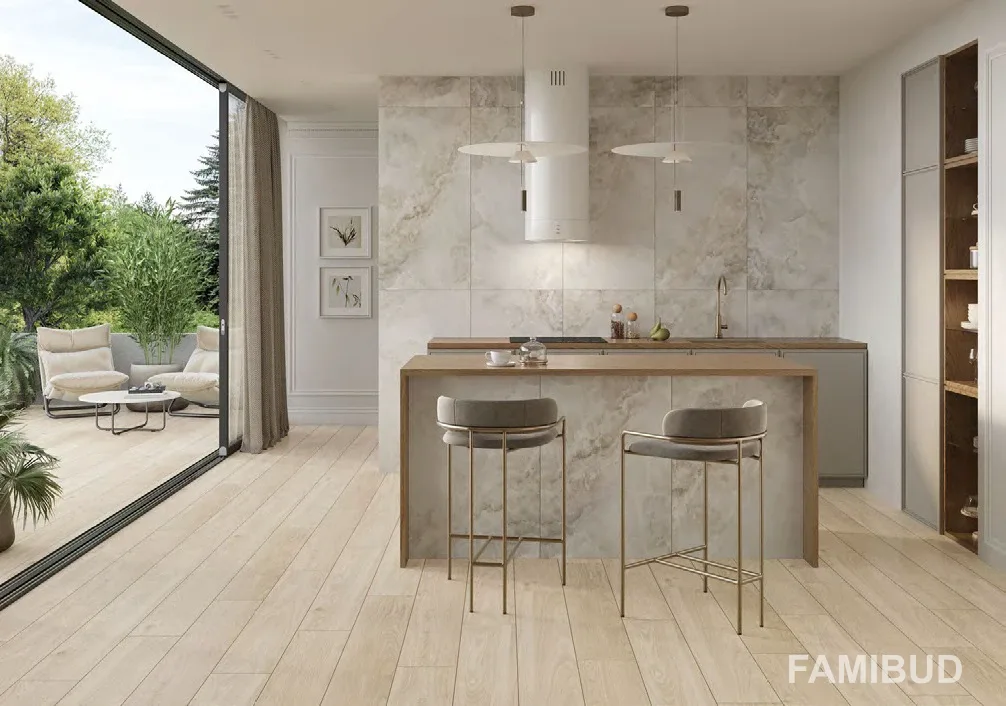 Плитка керамогранітна Charmwood Beige Rect, 198×1198, Cersanit