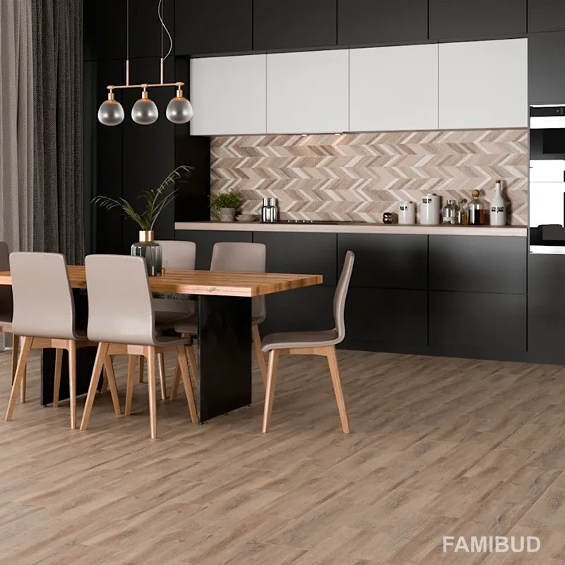 Плитка керамогранітна Frenchwood Brown, 185×598×7, Cersanit