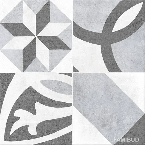 Плитка керамогранітна Henley Grey Pattern, 298×298×6, Cersanit