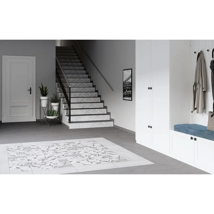 Плитка керамогранітна Henley Grey Pattern, 298×298×6, Cersanit