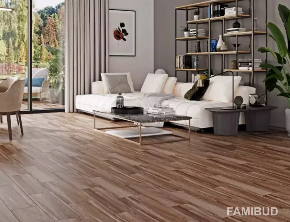 Плитка керамогранітна Flaxwood Brown, 185×598×7, Cersanit