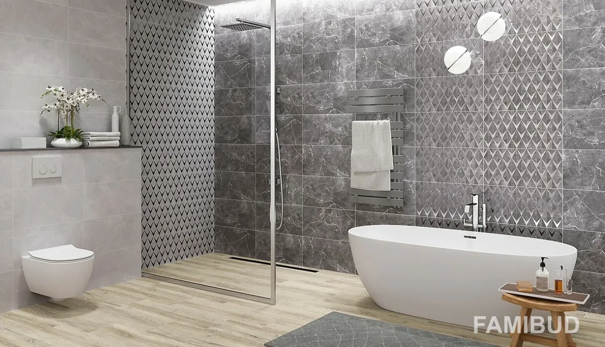 Плитка стінова Teneza Light Grey Glossy, 297×600×9, Opoczno