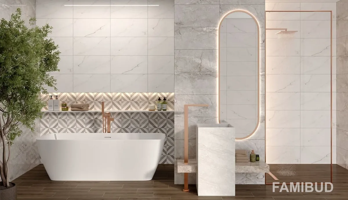 Плитка стінова Mystic White Glossy, 297×600, Opoczno