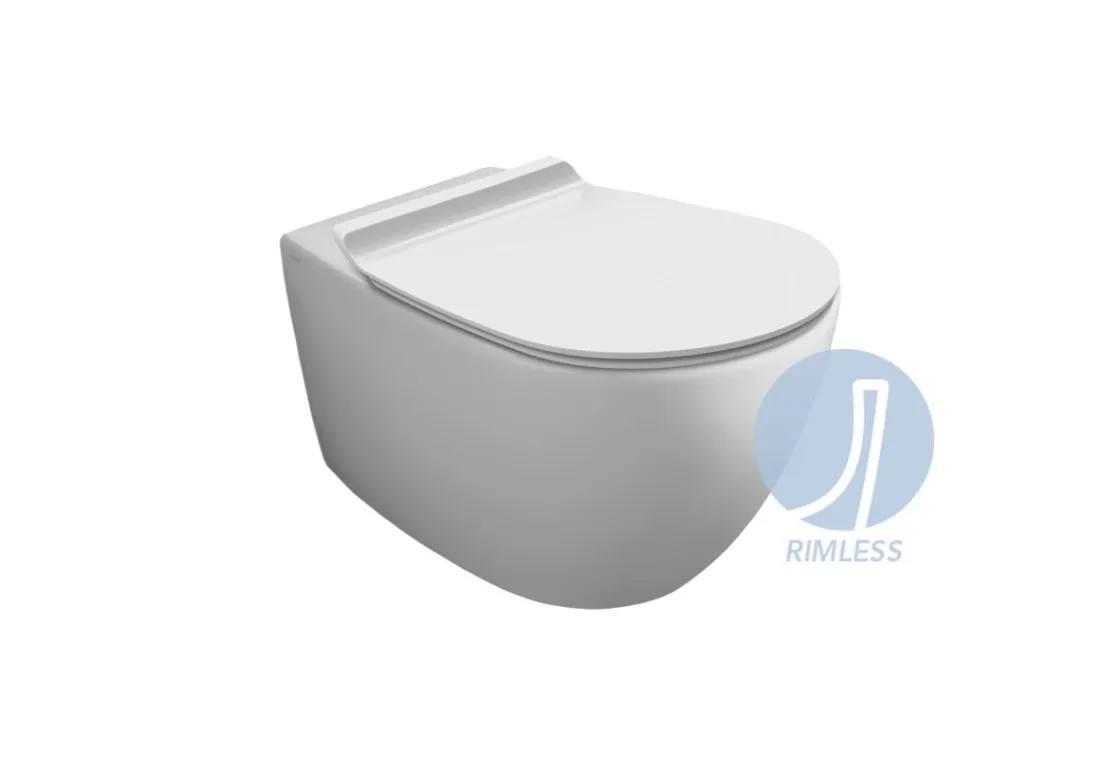 Унітаз підвісний Vignoni Rimless VI18 з кришкою soft-close White matt, Simas