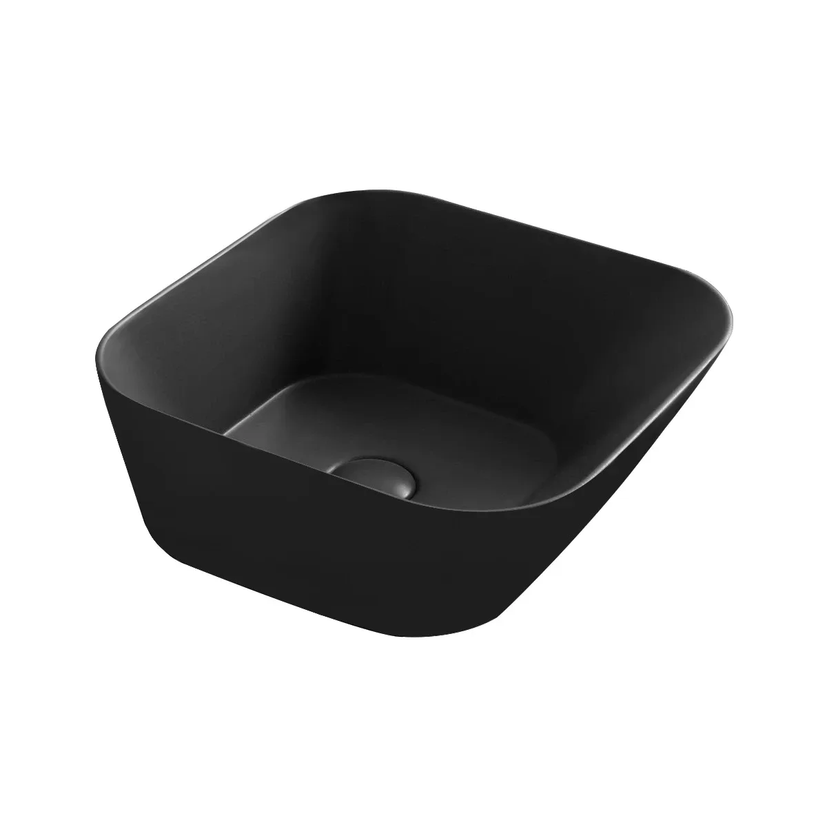 Умивальник WA 03 Wave Blak matt, Квадратна, Simas