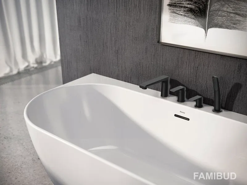 Змішувач для ванни FL 026.20 Flat, Чорний, Ravak