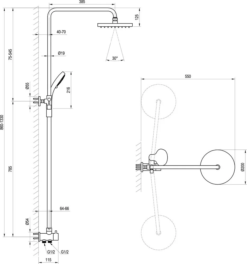 Душовий набір DS 090.00 Flat, Ravak