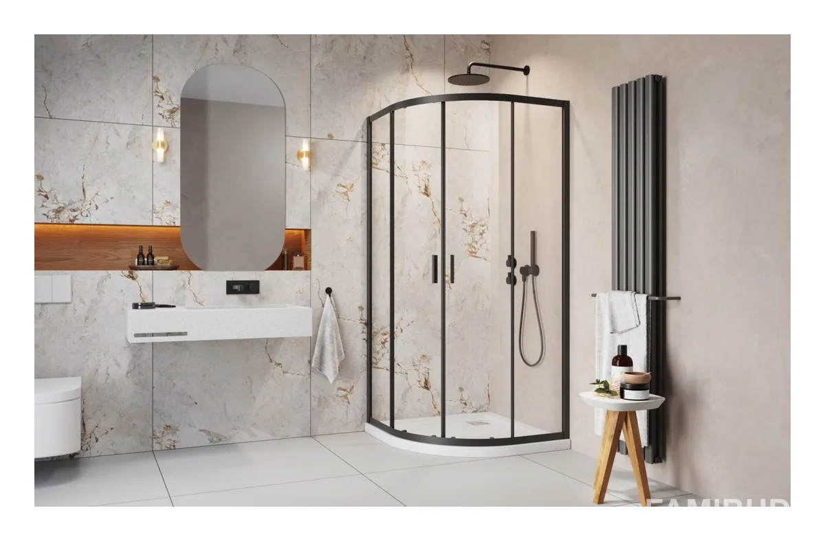 Душова кабіна Alienta Black A прозоре, 800×800×1900, Radaway