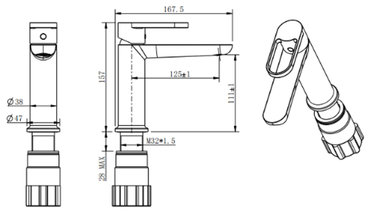 Змішувач для умивальника VENTA BCL117MC