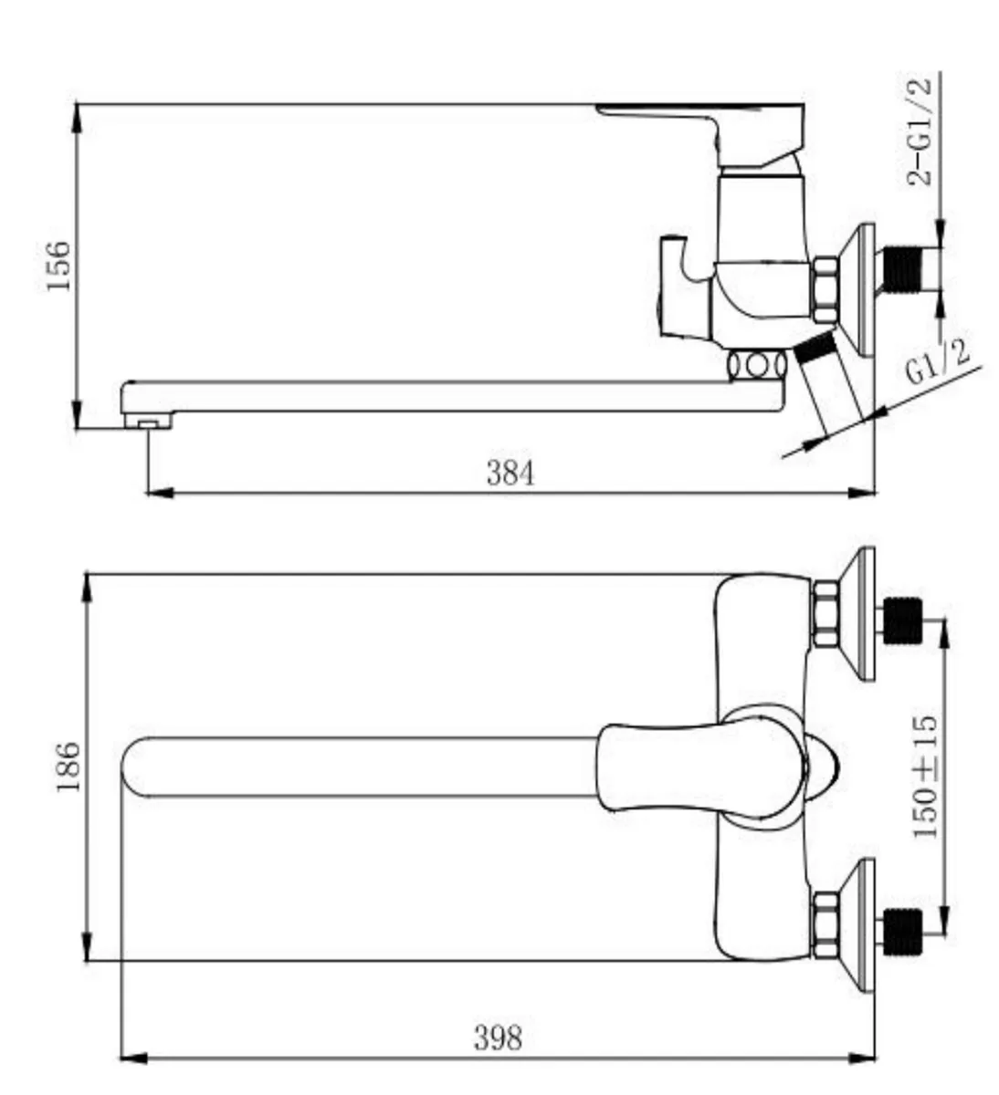 Змішувач для ванни VENTA BC305DC