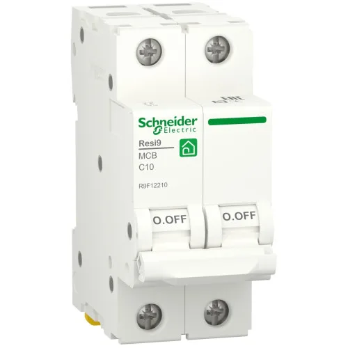 Автоматичний вимикач Schneider RESI9 2 полюса 6А С 6kA R9F12206