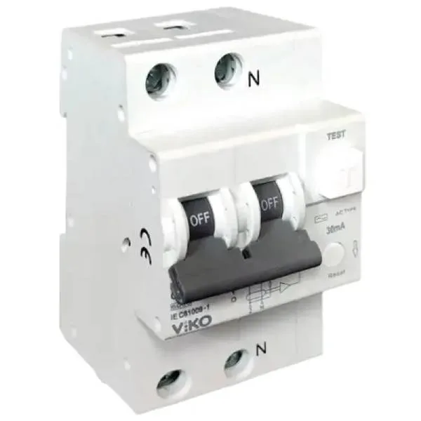 Диференційний автомат 1P+N, 25А, С, 30мА, АС, 6кА, VIKO (6VRBE-2C2530/AC)