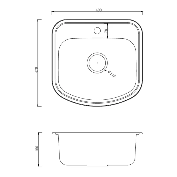 Мийка для кухні VENTA Micro decor 490×470 VM47498D