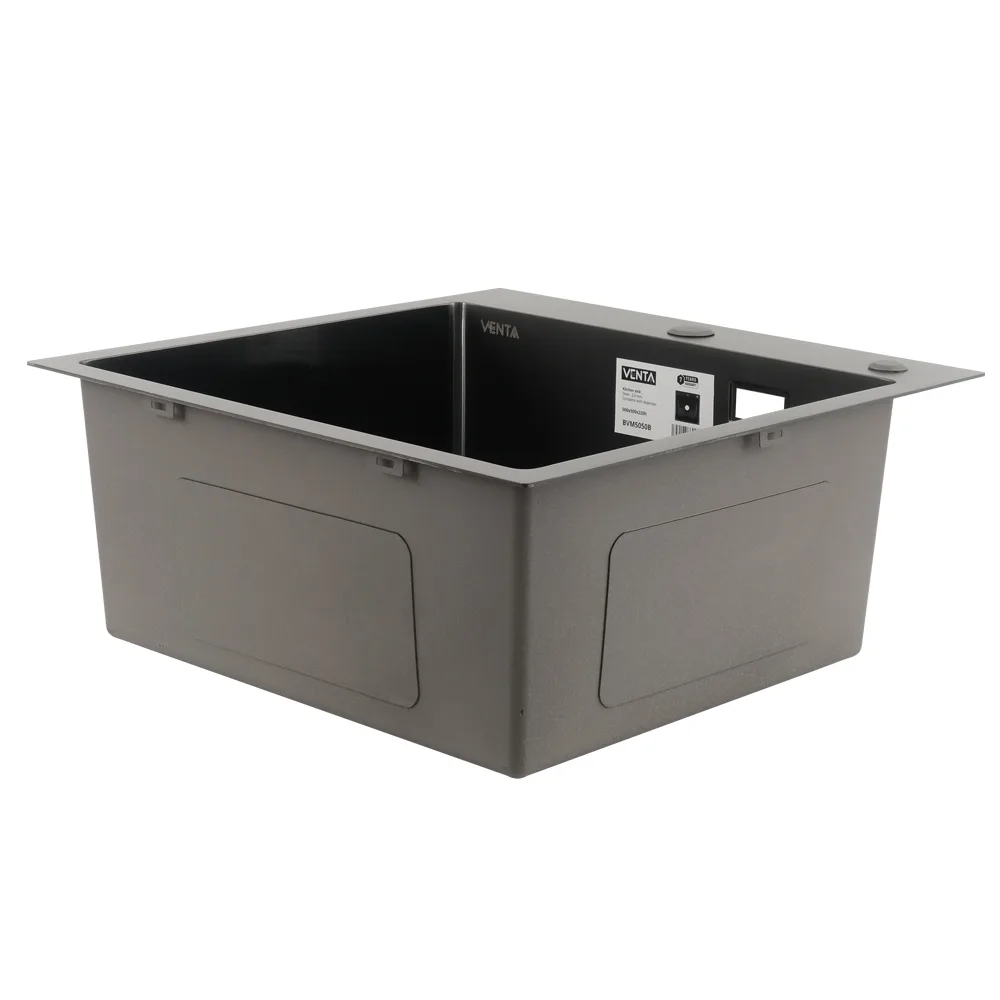 Мийка для кухні інтегрована VENTA Black 500×500 BVM5050B