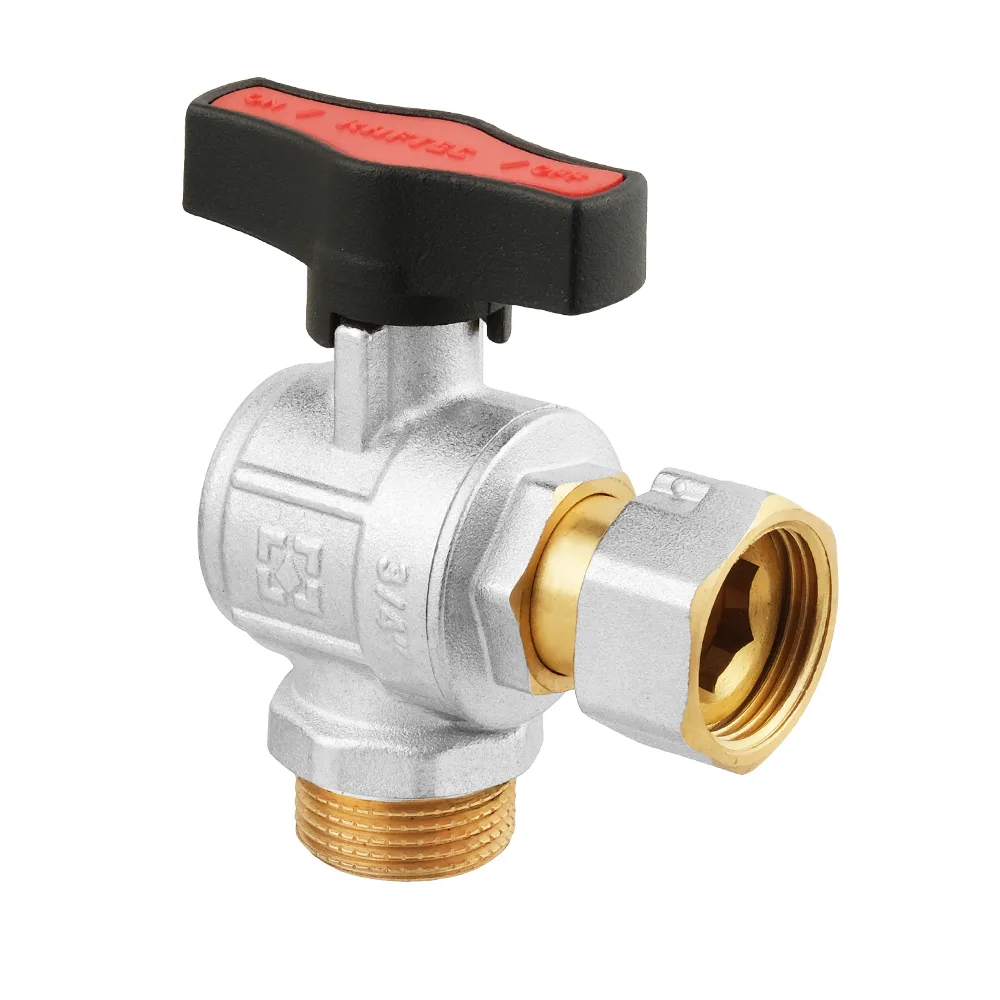 Кран кутовий кульовий з накидною гайкою Raftec GOLD PN50 ВН 3/4" GRGA2