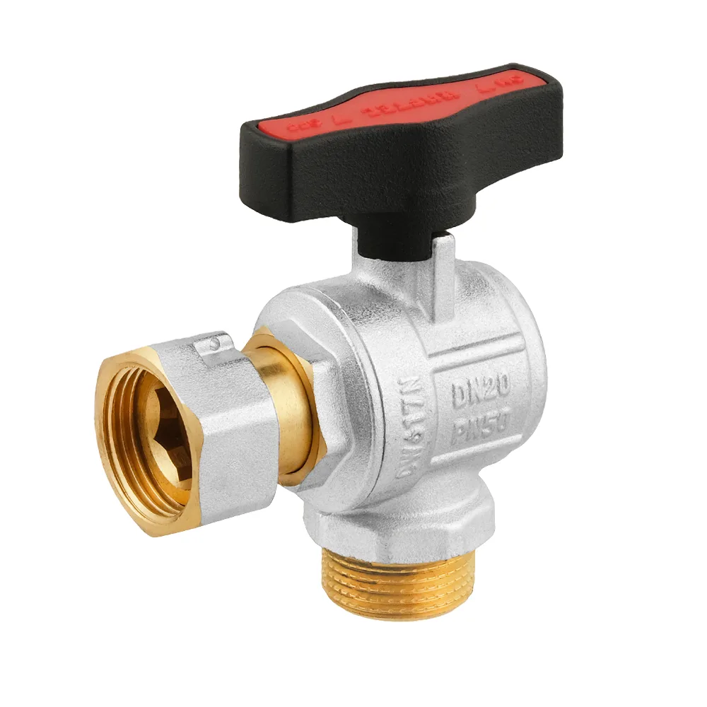 Кран кутовий кульовий з накидною гайкою Raftec GOLD PN50 ВН 3/4" GRGA2