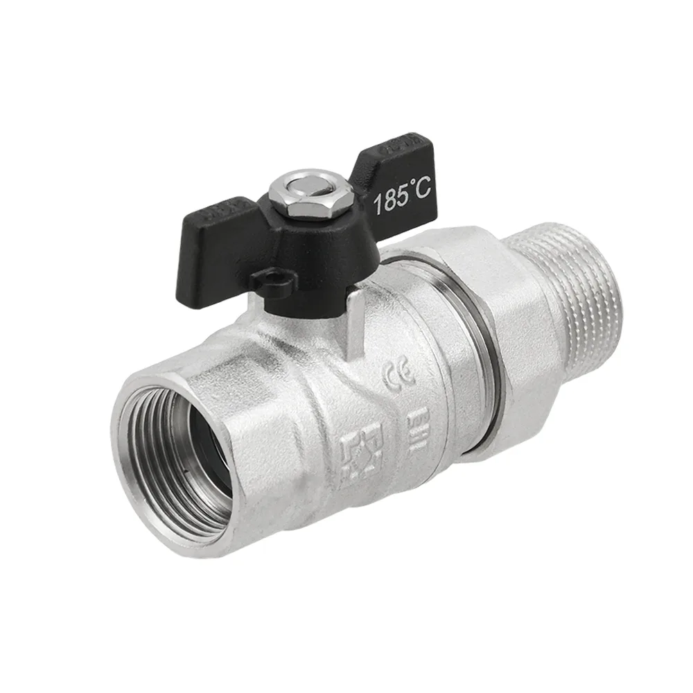 Кран кульовий з американкою Raftec BLACK PN40 ВЗ 3/4" метелик DRBS2