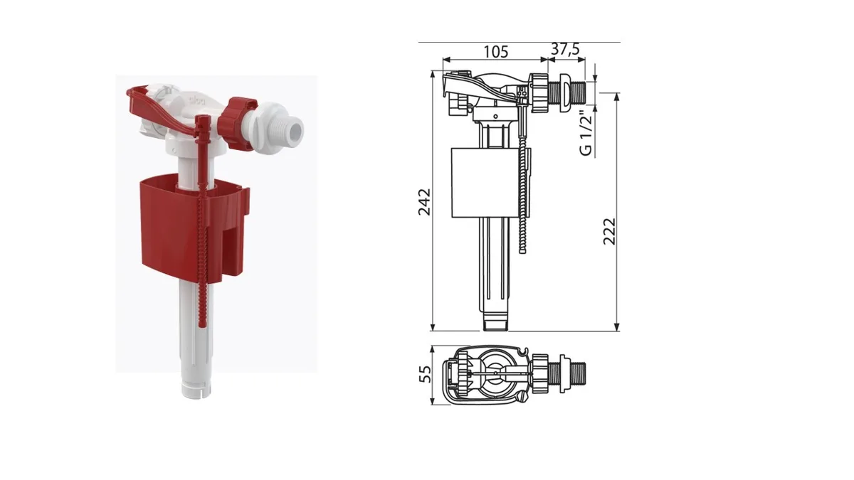 Впускний механізм Alcaplast A150-1/2"