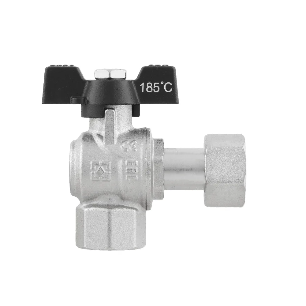 Кран кутовий з накидною гайкою Raftec PN50 ВВ 1/2" метелик DRBZ1