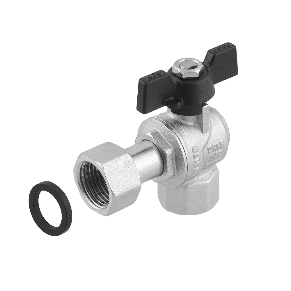 Кран кутовий з накидною гайкою Raftec PN50 ВВ 1/2" метелик DRBZ1