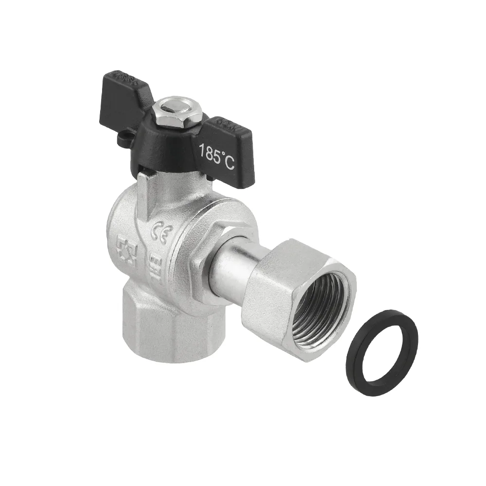 Кран кутовий з накидною гайкою Raftec PN50 ВВ 1/2" метелик DRBZ1