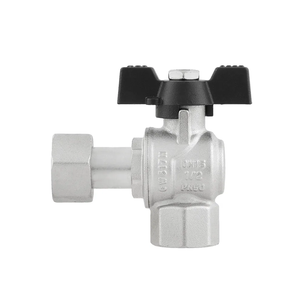 Кран кутовий з накидною гайкою Raftec PN50 ВВ 1/2" метелик DRBZ1