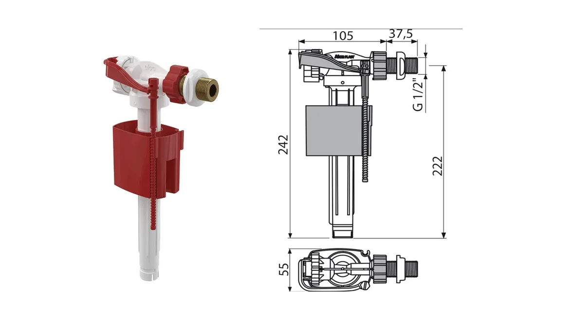 Впускний механізм Alcaplast A160-1/2"