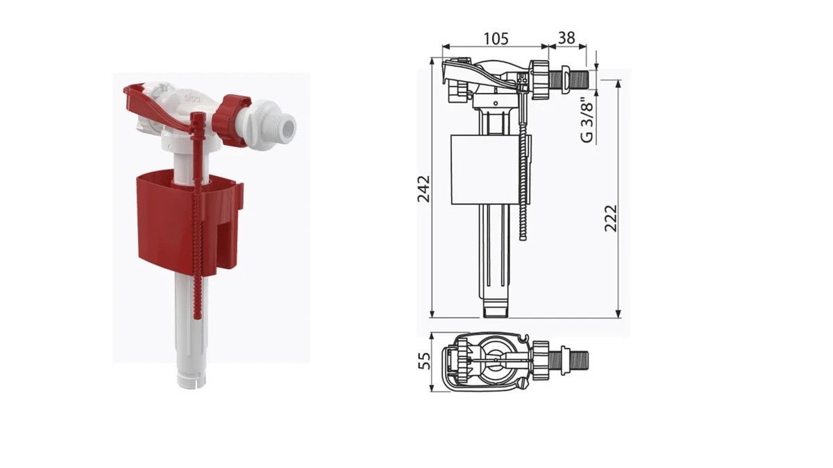 Впускний механізм Alcaplast A150-3/8"