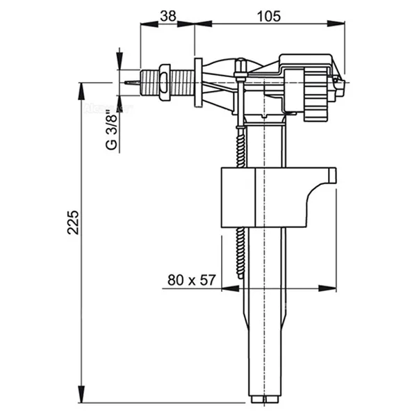 Впускний механізм Alcaplast A150-3/8"