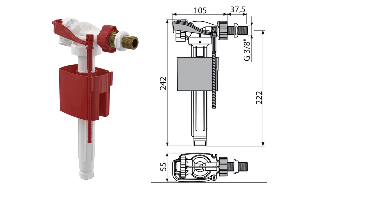 Впускний механізм Alcaplast A160-3/8"