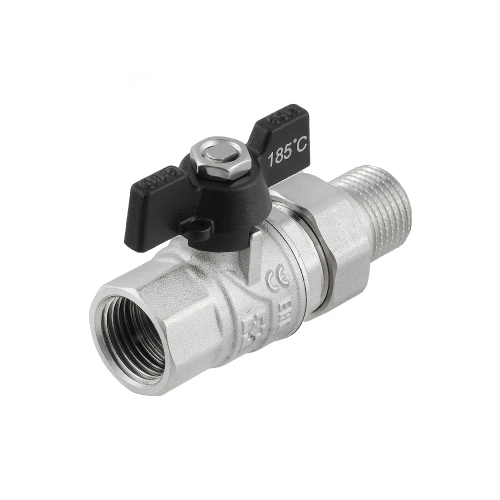 Кран кульовий з американкою Raftec BLACK PN50 ВЗ 1/2" метелик DRBS1