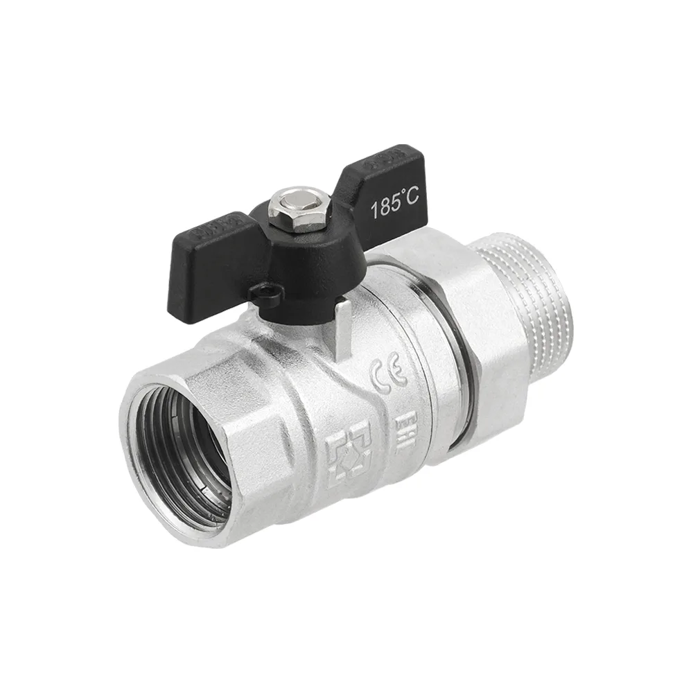 Кран кульовий з американкою Raftec BLACK PN40 ВЗ 1" метелик DRBS3