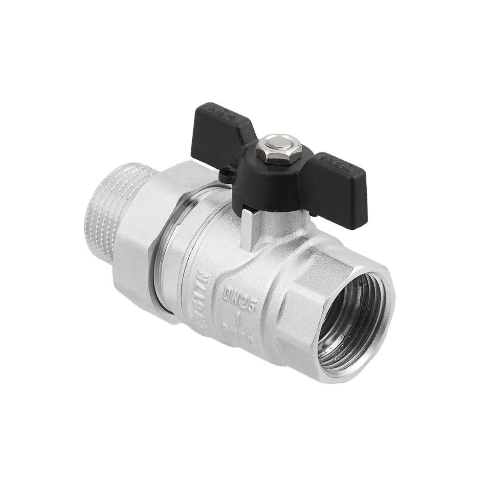Кран кульовий з американкою Raftec BLACK PN40 ВЗ 1" метелик DRBS3