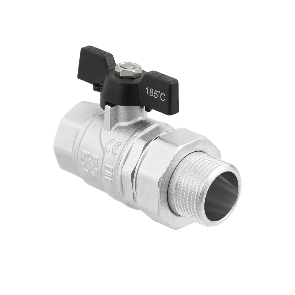Кран кульовий з американкою Raftec BLACK PN40 ВЗ 1" метелик DRBS3