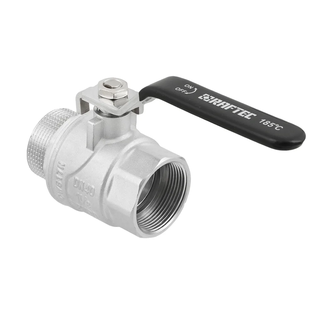 Кран кульовий Raftec BLACK PN30 ВЗ 1 1/2" ручка DRH51