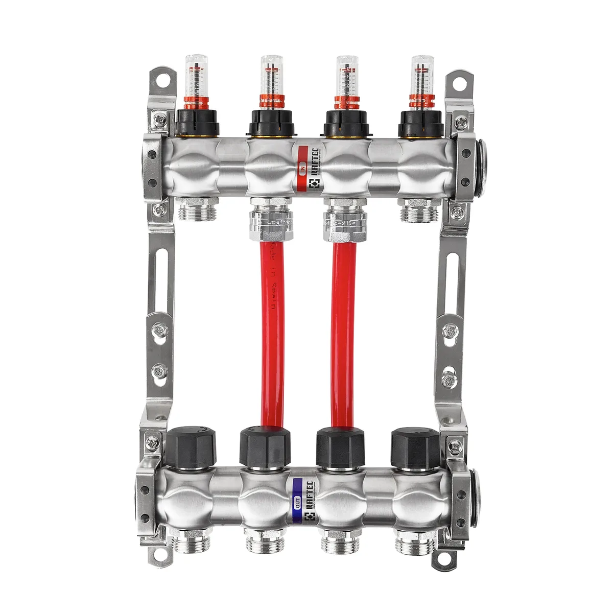 Колектор з витратомірами Raftec STEEL 1"х4