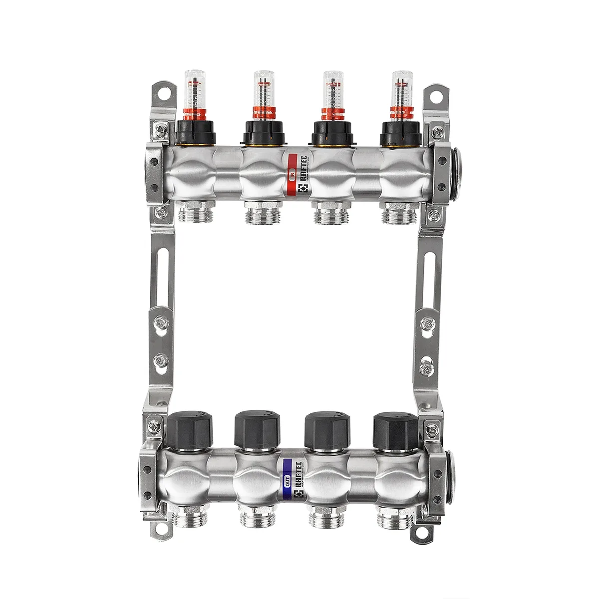 Колектор з витратомірами Raftec STEEL 1"х4