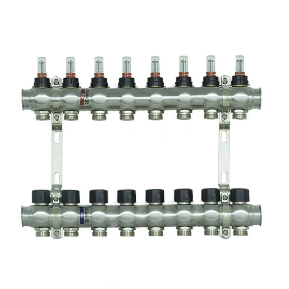 Колектор з витратомірами Raftec STEEL 1"х8 RC03-08