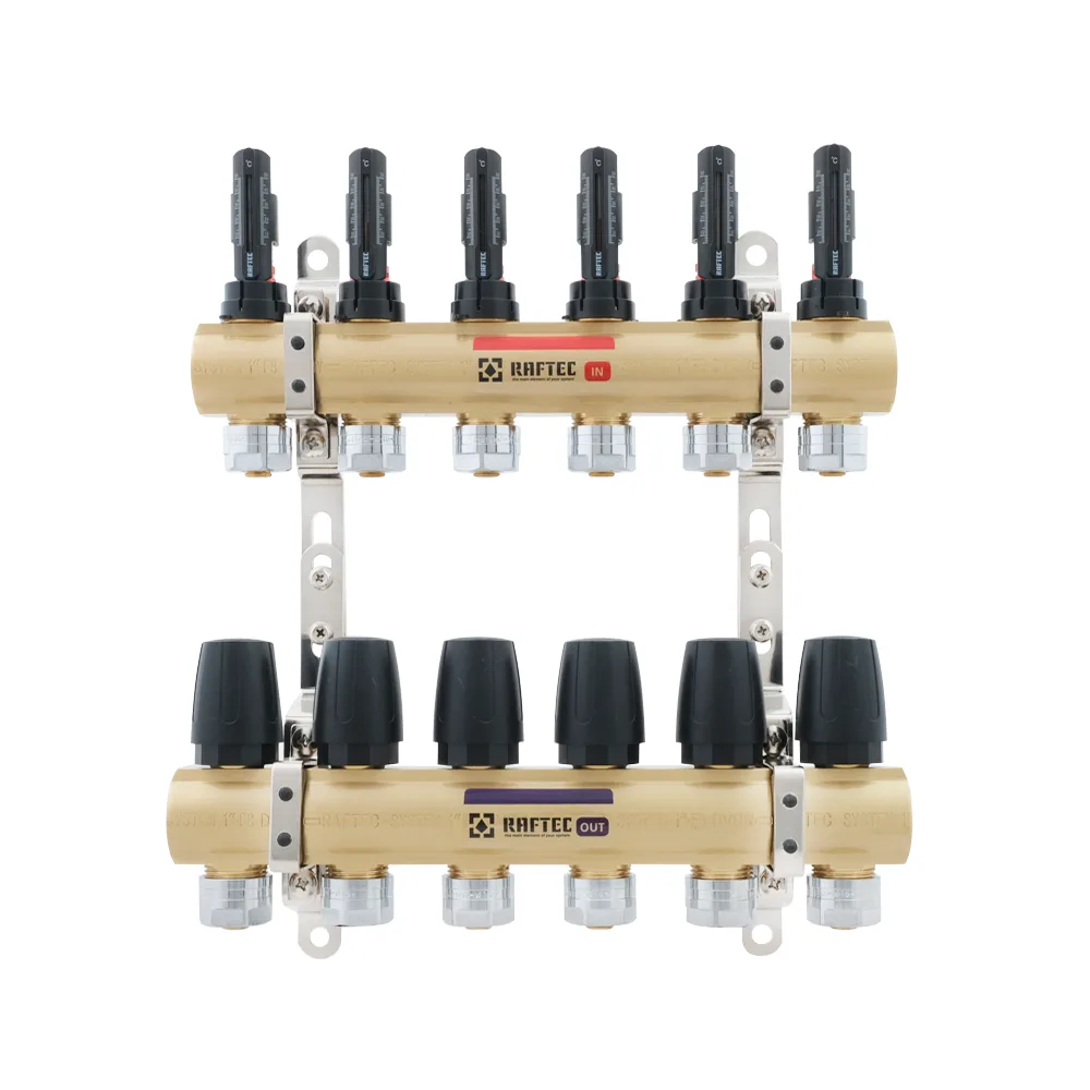 Колектор з витратомірами Raftec GOLD 1"х6 LCR-1.6