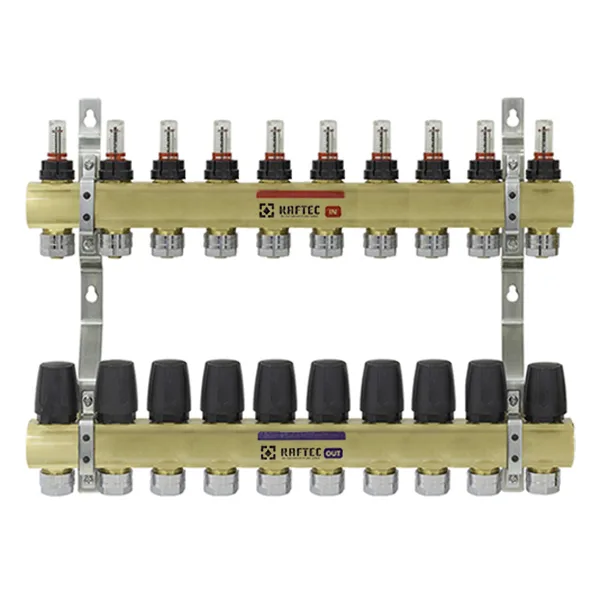 Колектор з витратомірами Raftec GOLD 1"х10 LCR-1.10
