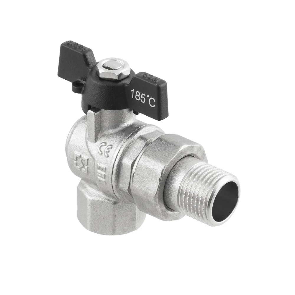 Кран кульовий з американкою кутовий Raftec BLACK PN50 ВЗ 1/2" метелик DRBS1-U