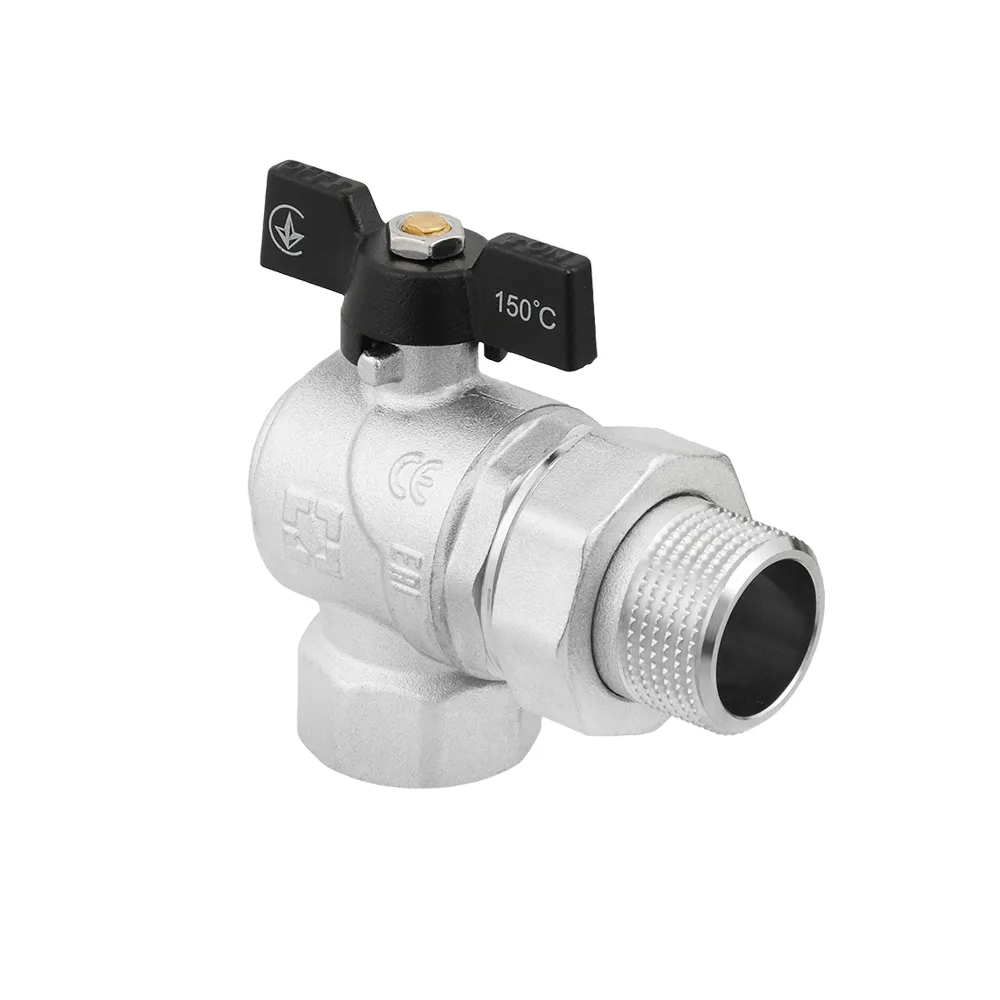 Кран кульовий з американкою кутовий Raftec BLACK PN40 ВЗ 1" метелик DRBS3-U