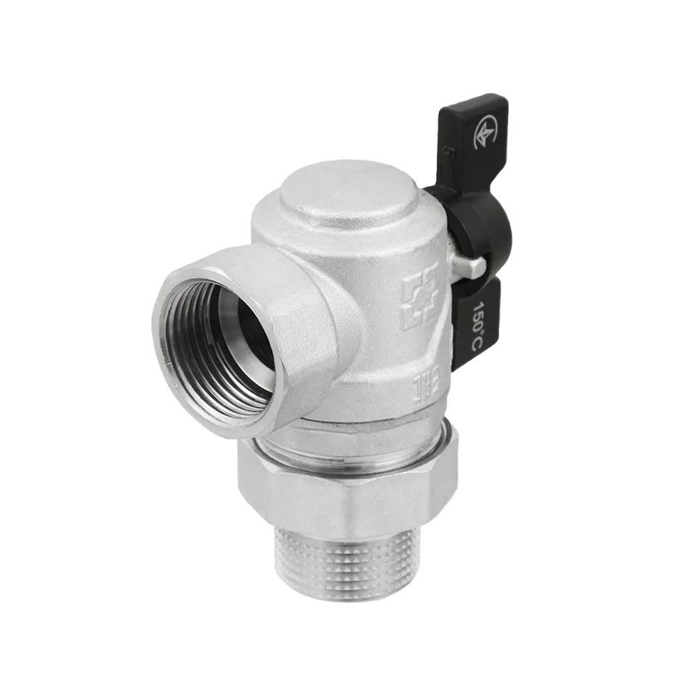 Кран кульовий з американкою кутовий Raftec BLACK PN40 ВЗ 1" метелик DRBS3-U