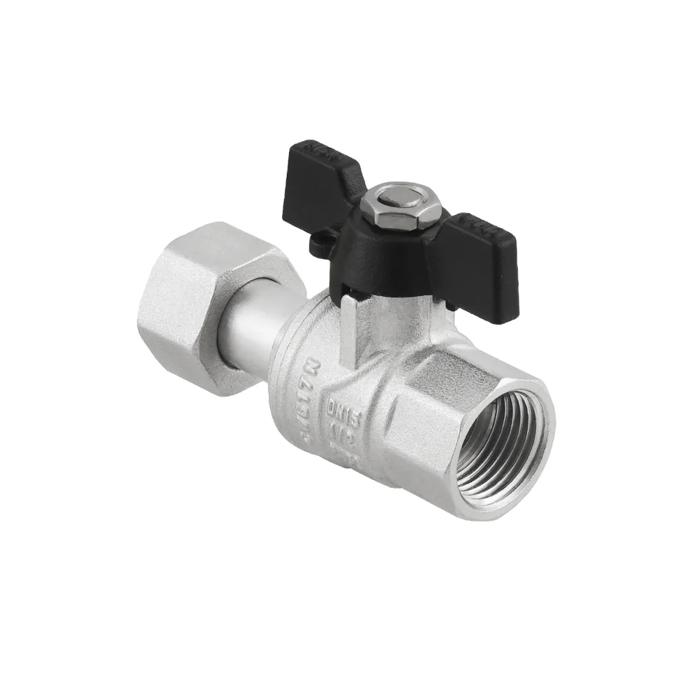 Кран прямий з накидною гайкою Raftec BLACK PN50 ВВ 1/2" метелик PRB-1