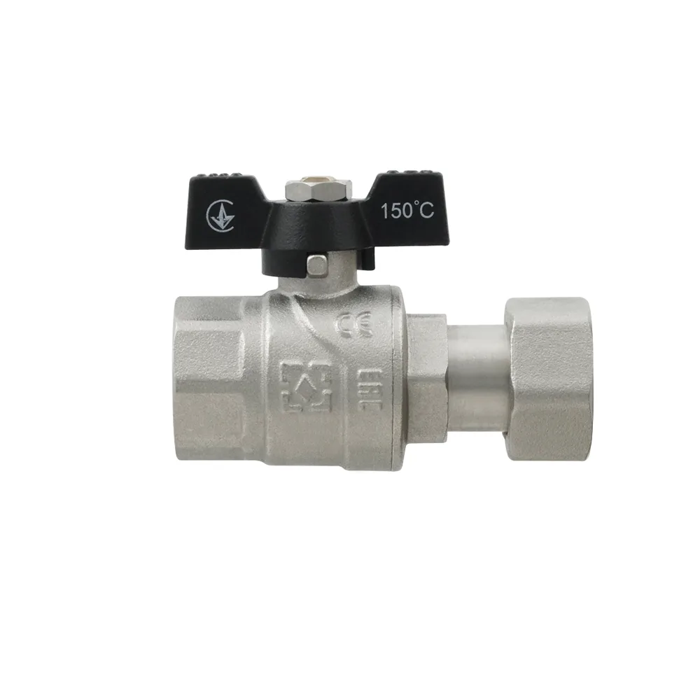 Кран прямий з накидною гайкою Raftec BLACK PN40 ВВ 3/4" метелик PRB-2