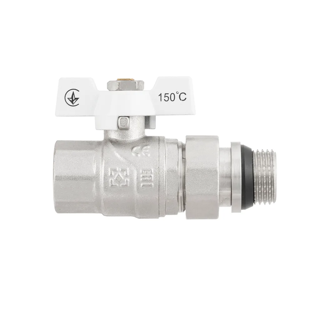 Кран кульовий з американкою Raftec WHITE PN50 ВЗ 1/2" з антипротіканням метелик WRB-1