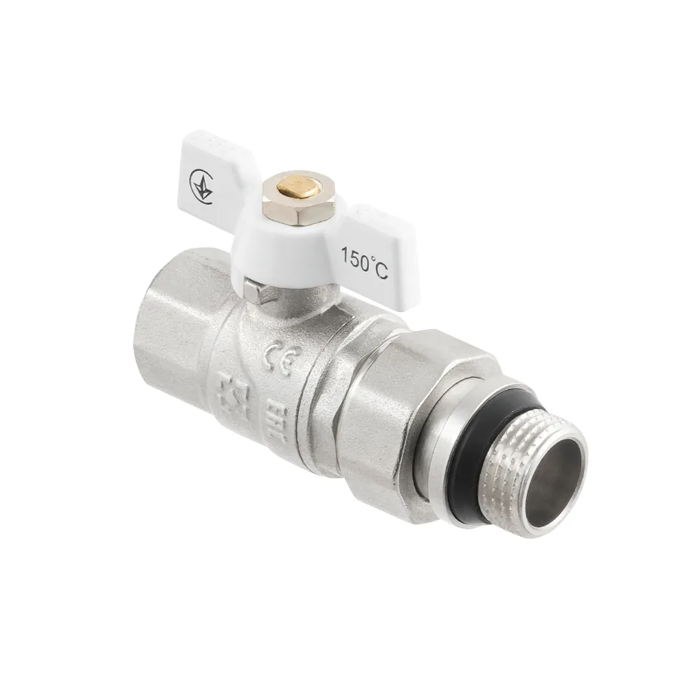 Кран кульовий з американкою Raftec WHITE PN50 ВЗ 1/2" з антипротіканням метелик WRB-1