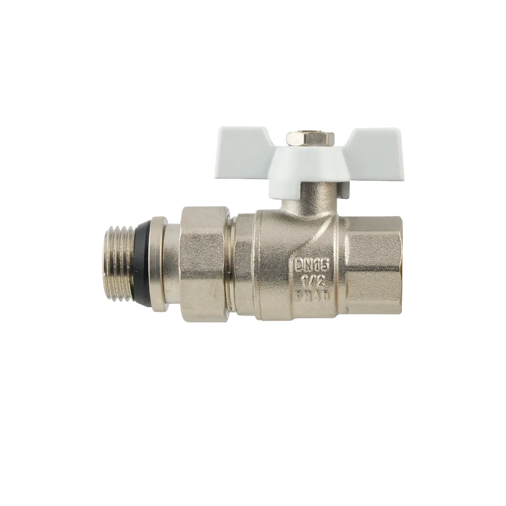 Кран кульовий з американкою Raftec WHITE PN40 ВЗ 1" з антипротіканням метелик WRB-3